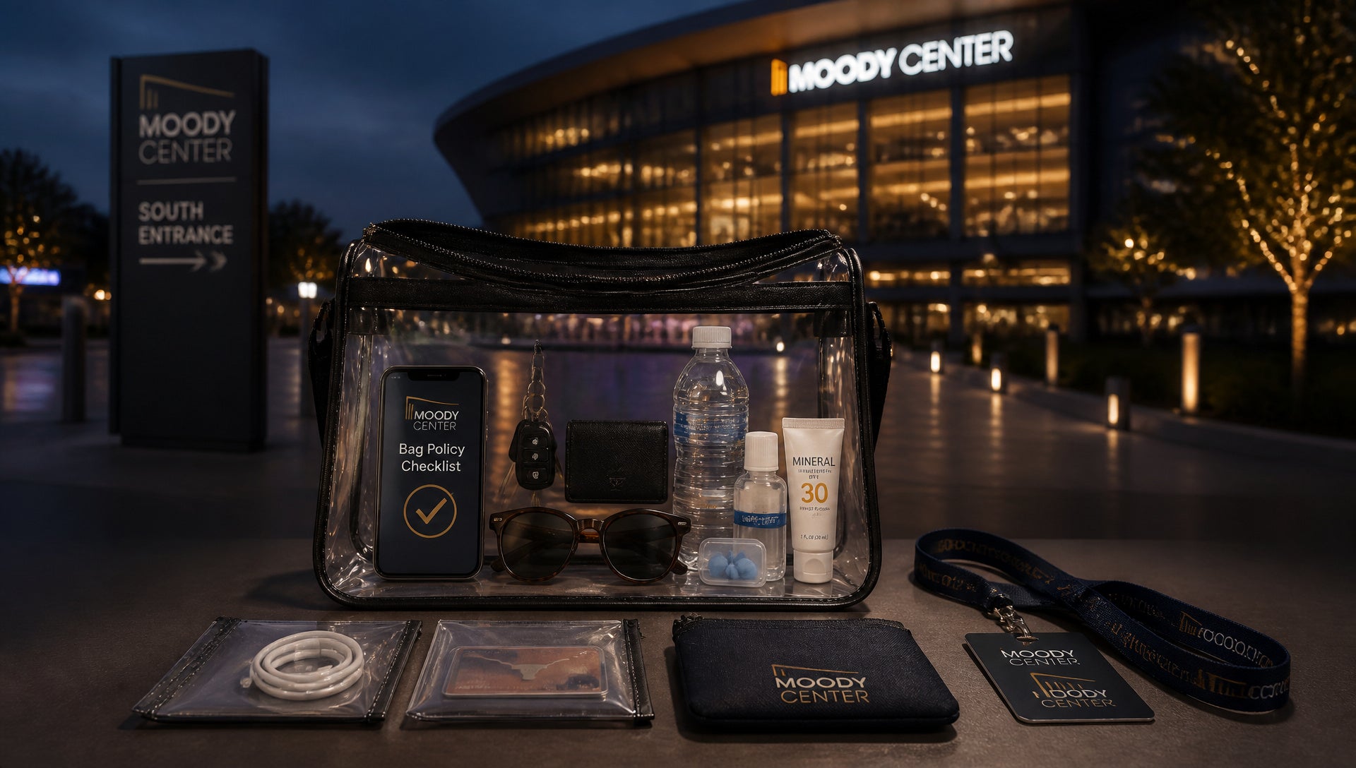 Moody Center Clear Bag Policy and Purse Rules